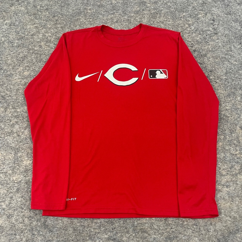 Nike Cincinnati Reds MLB Dri-FIT Long Sleeve Graphic T-Shirt Red Men's Medium